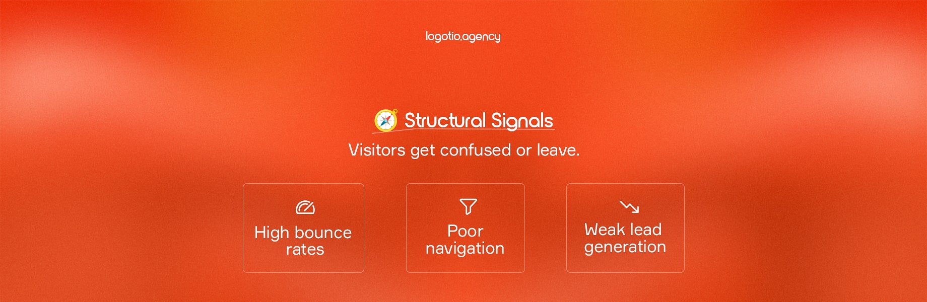 Strukturelle Signale: Hohe Absprungraten, Navigation, die Besucher verwirrt, Lead-Generierung ist nicht vorhanden oder rückläufig