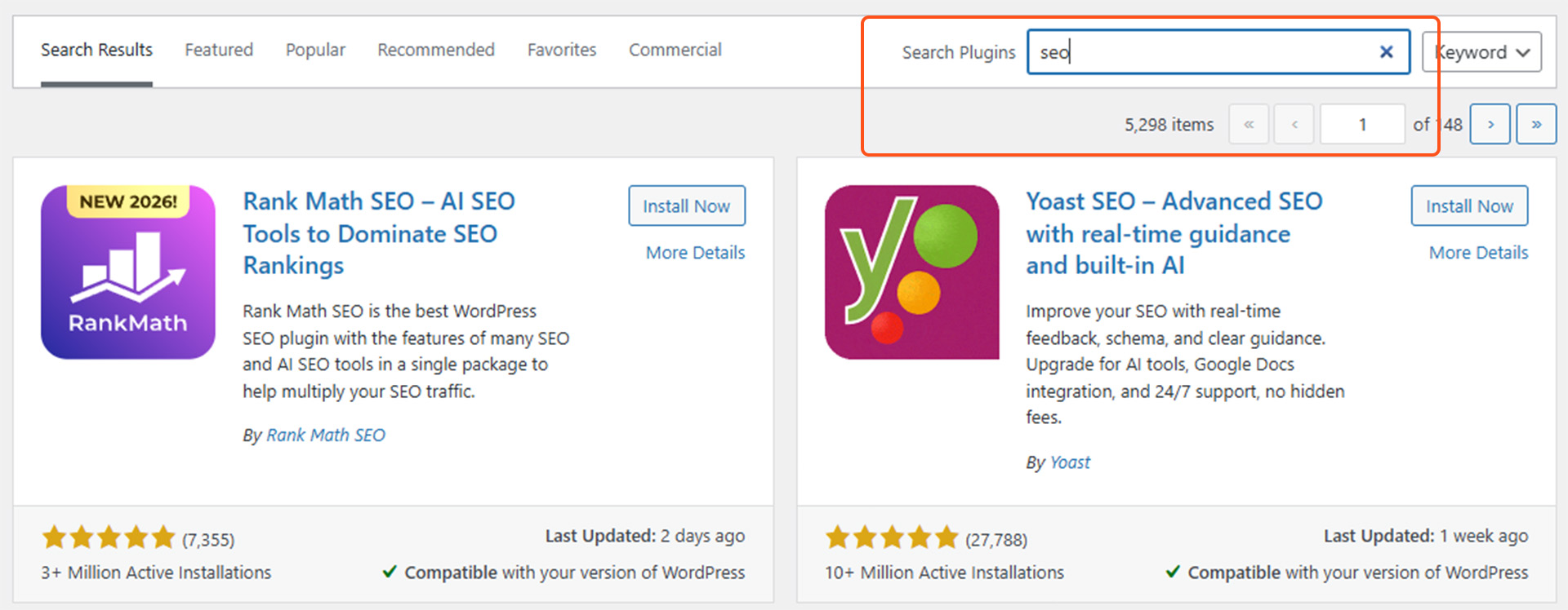 WordPress riesige Plugin-Bibliothek
