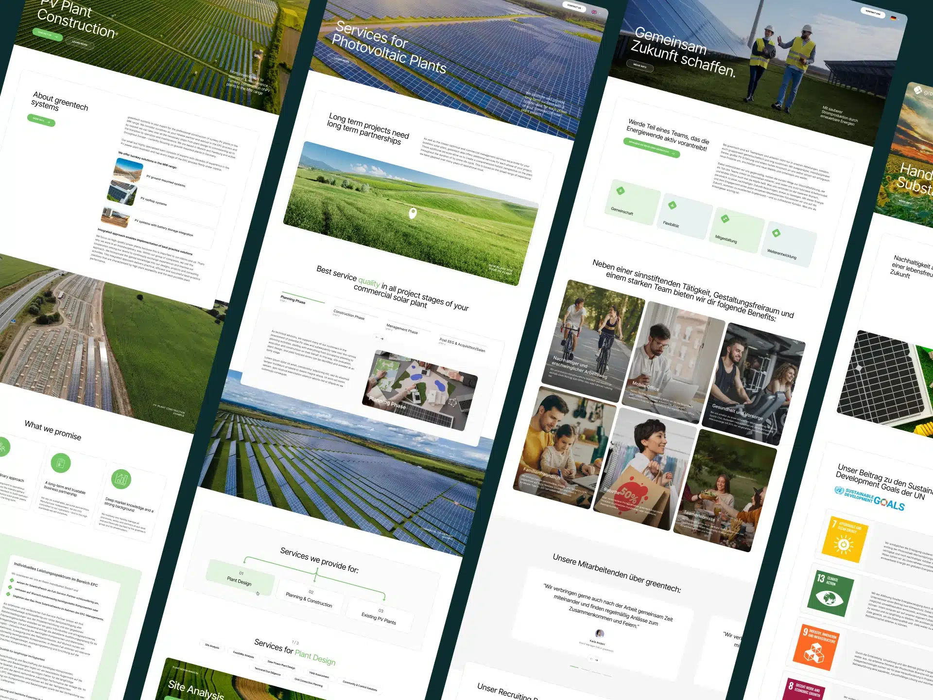 solar company website pages view